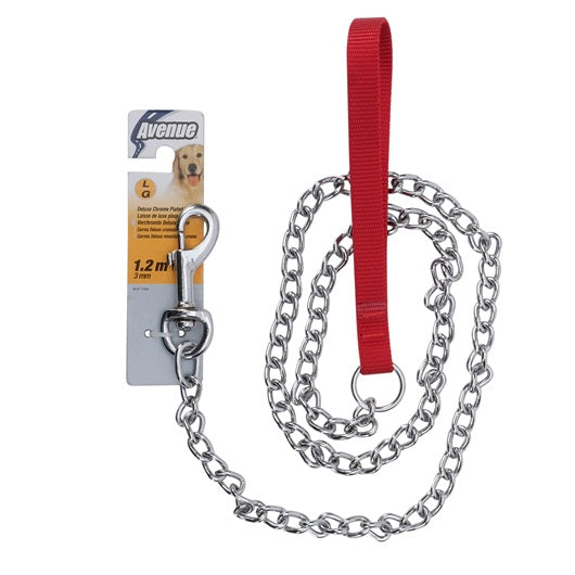 Avenue Deluxe Chrome Plated Leash - Large - 1.2 m (4 ft)