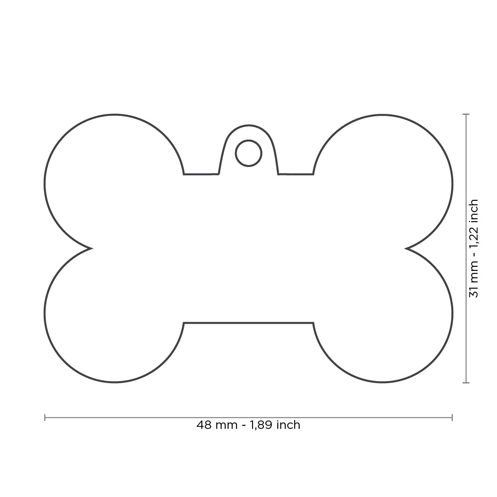 Médaille Os Noir Aluminium XL (inscription sur les 2 côtés) - La niche&amp;moi