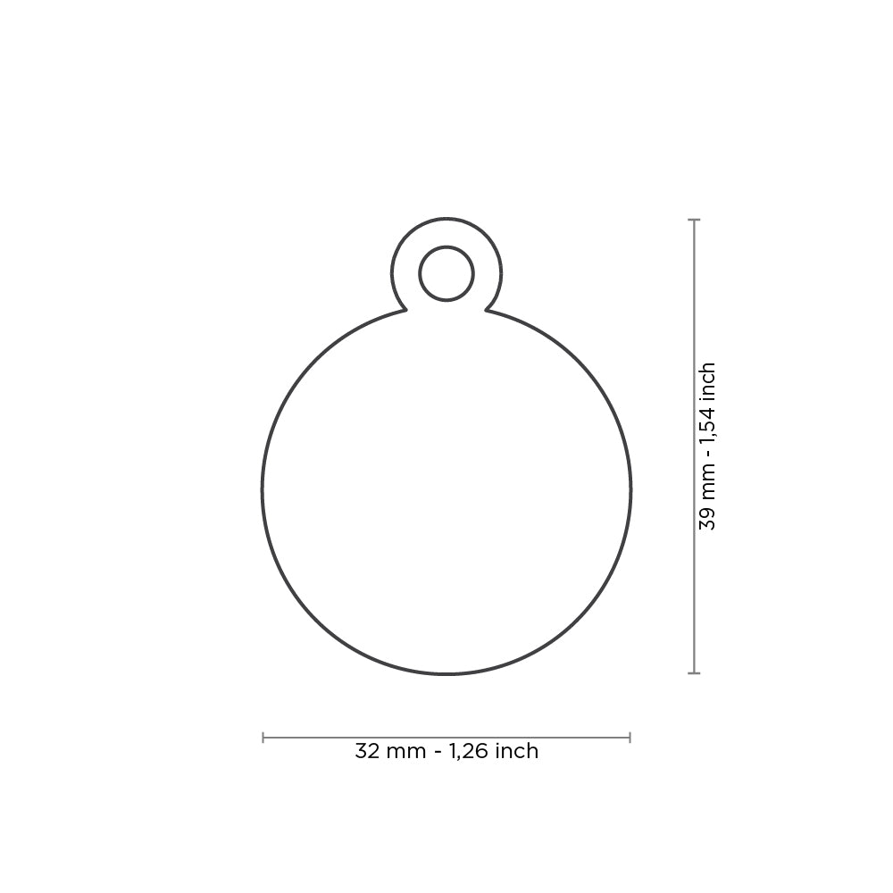 Médaille Chromé Ronde Large (inscription sur les 2 côtés) - La niche&amp;moi