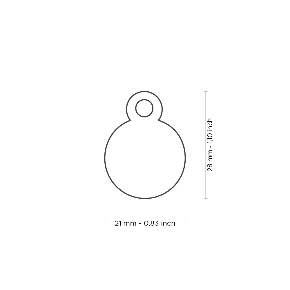 Médaille Ronde Couleur Or Petit (inscription sur les 2 côtés) - La niche&amp;moi