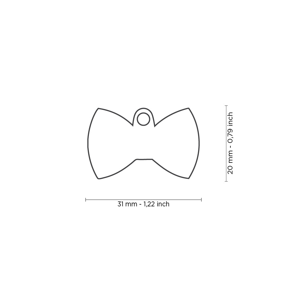 Médaille Bow Tie Rouge (inscription sur 1 côté seulement) - La niche&amp;moi