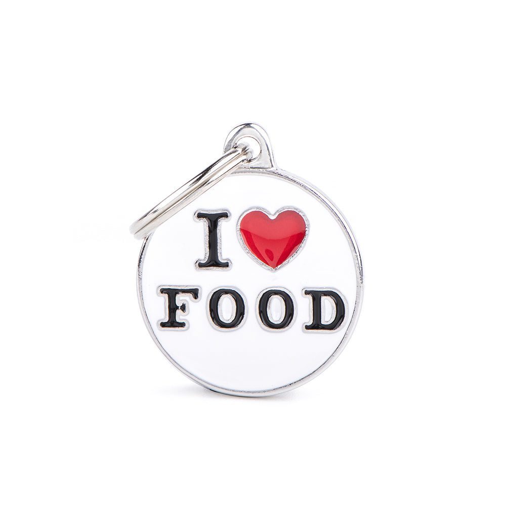 Médaille I Love Food (Inscription sur 1 côté seulement) - La niche&amp;moi