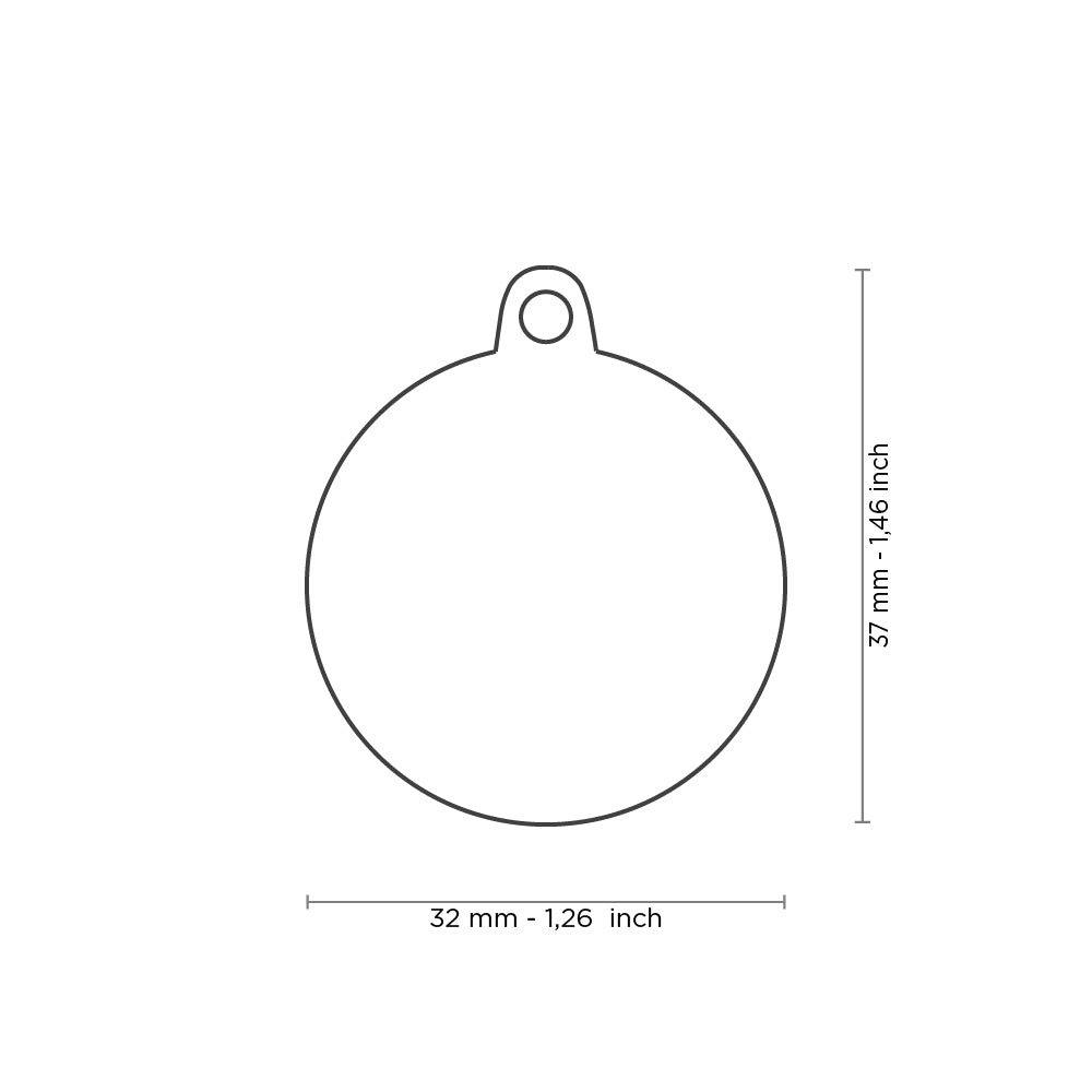 Médaille Coeur Rouge (inscription sur 1 côté seulement) - La niche&amp;moi