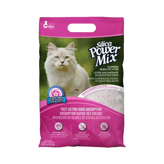 Litière agglomérante de silice Power Mix Cat Love pour chats, 3,62 kg (8 lb)