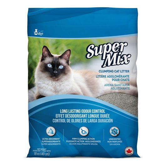 Litière agglomérante Super Mix Cat Love non parfumée, 18 kg (40 lb)