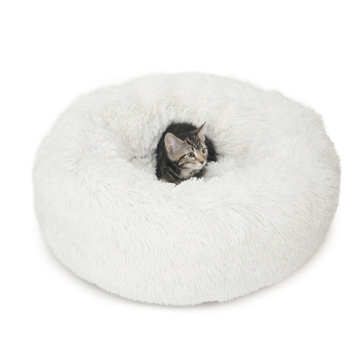 Lit moelleux Catit, blanc, diam. 60 cm (20 po) - La niche&amp;moi
