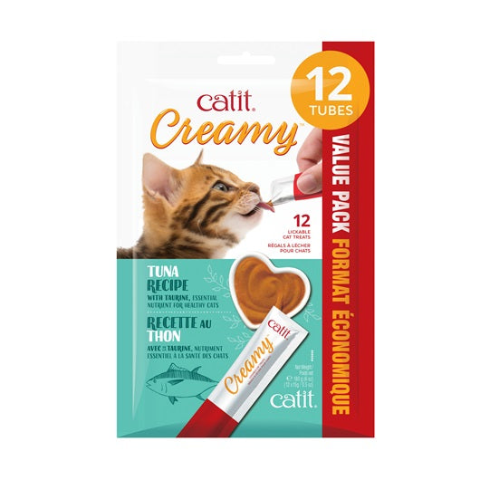 Catit Creamy Lickable Cat Treat - Tuna Flavour - 12 pack