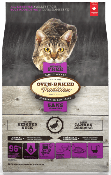 Oven-Baked Tradition NOURRITURE SANS GRAINS POUR CHAT TOUTES ÉTAPES DE VIE TOUT MODE DE VIE – CANARD - La niche&amp;moi