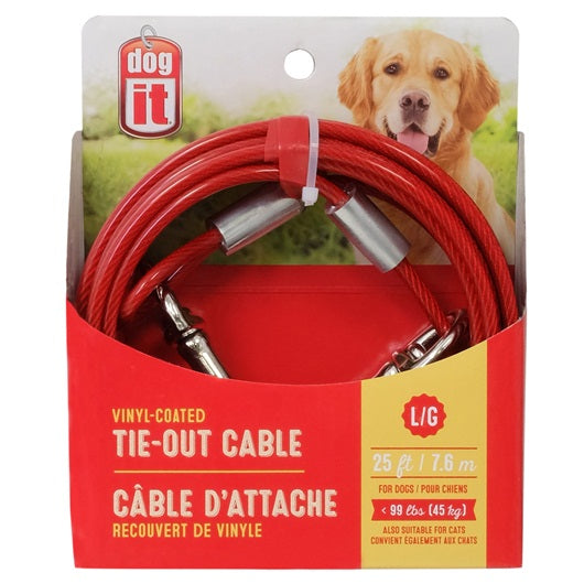 Câble d’attache Dogit pour chiens de grande taille, rouge - La niche&amp;moi