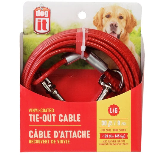 Câble d’attache Dogit pour chiens de grande taille, rouge - La niche&moi