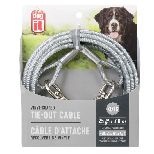 Câble d’attache Dogit pour chiens de très grande taille, transparent, 7,6 m (25 pi)
