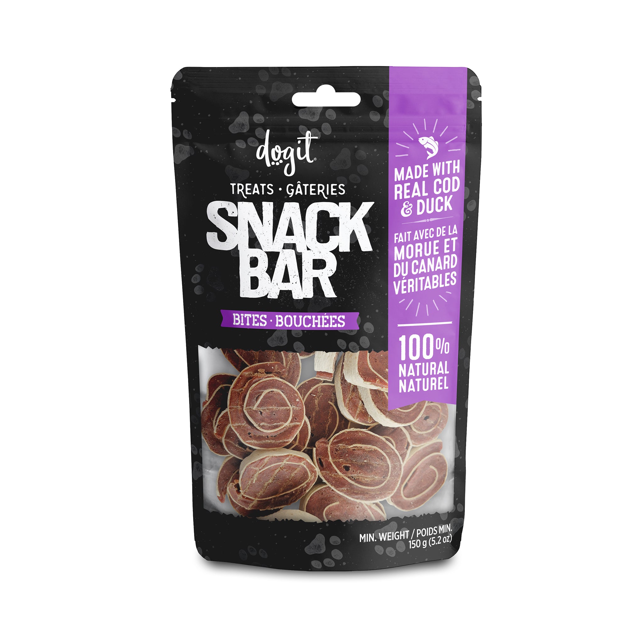 Dogit Snack Bar Treats - Cod & Duck Bites - 150 g (5.2 oz)