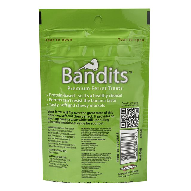 Bandits Friandises pour furet Banane  3oz (85g) - La niche&amp;moi