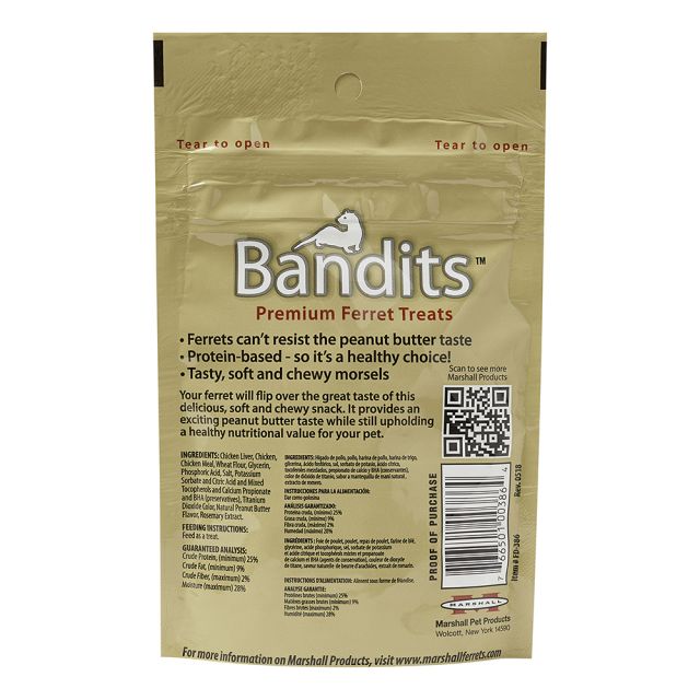 Bandits Friandises pour furets au beurre de cacahuète 3oz  (85g) - La niche&amp;moi