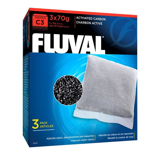 Charbon activé pour filtre à moteur Fluval C3, paquet de 3 - La niche&amp;moi