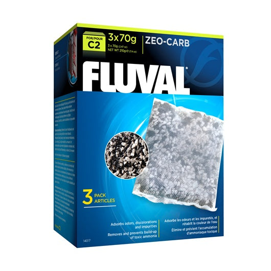 Masse filtrante Zeo-Carb pour filtre à moteur Fluval C2, paquet de 3 - La niche&moi