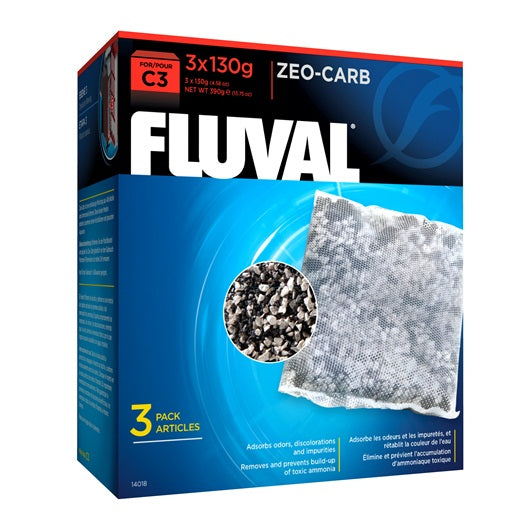 Masse filtrante Zeo-Carb pour filtre à moteur Fluval C3, paquet de 3 - La niche&moi
