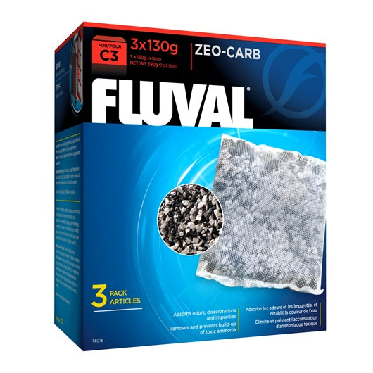 Masse filtrante Zeo-Carb pour filtre à moteur Fluval C3, paquet de 3