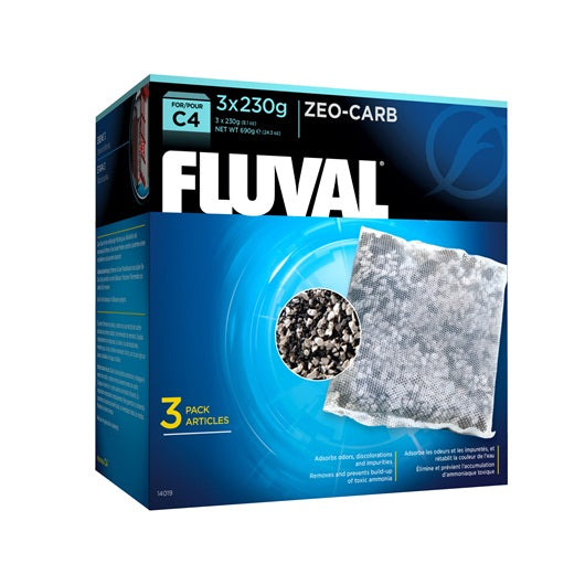 Masse filtrante Zeo-Carb pour filtre à moteur Fluval C4, paquet de 3 - La niche&moi