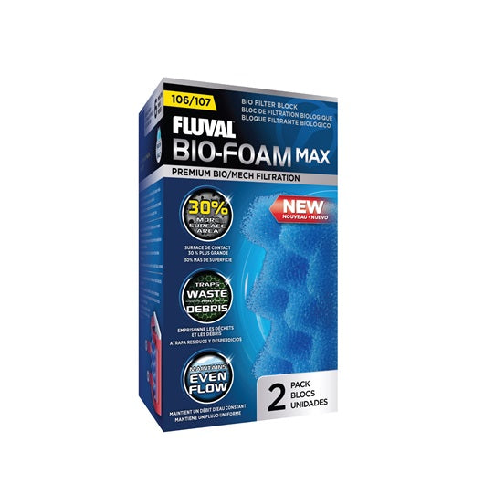 Bio-Foam Max pour filtres extérieurs Fluval 106 et 107, paquet de 2 - La niche&amp;moi