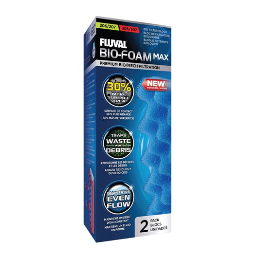 Bio-Foam Max pour filtres extérieurs Fluval 207/307 et 206/306, paquet de 2