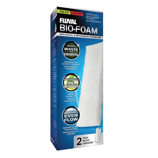 Blocs de mousse filtrante Bio-Foam pour filtres Fluval 206/306 et 207/307, paquet de 2 - La niche&amp;moi