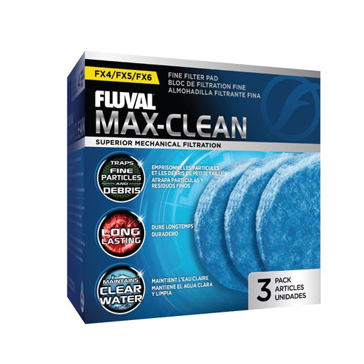 Blocs de filtration fine Max-Clean Fluval pour filtres FX4/FX5/FX6, paquet de 3 - La niche&amp;moi