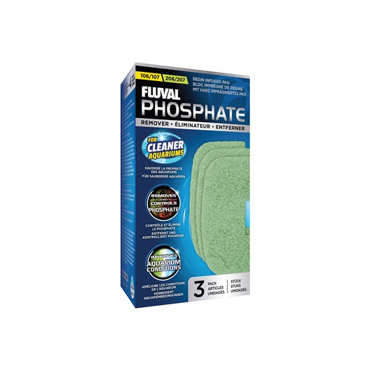 Éliminateur de phosphate pour filtres extérieurs Fluval 106/206 et 107/207, paquet de 3 - La niche&moi