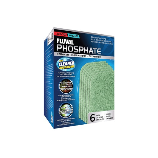 Éliminateur de phosphate pour filtres extérieurs Fluval 306/307 et 406/407, paquet de 6