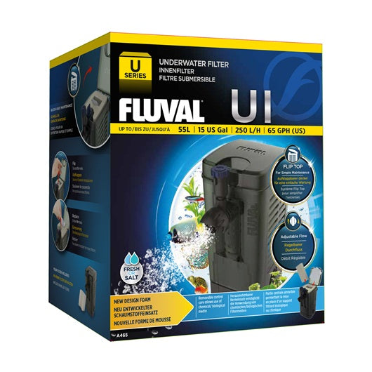 Filtre submersible Fluval U1, pour aquariums contenant jusqu’à 55 L (15 gal US)