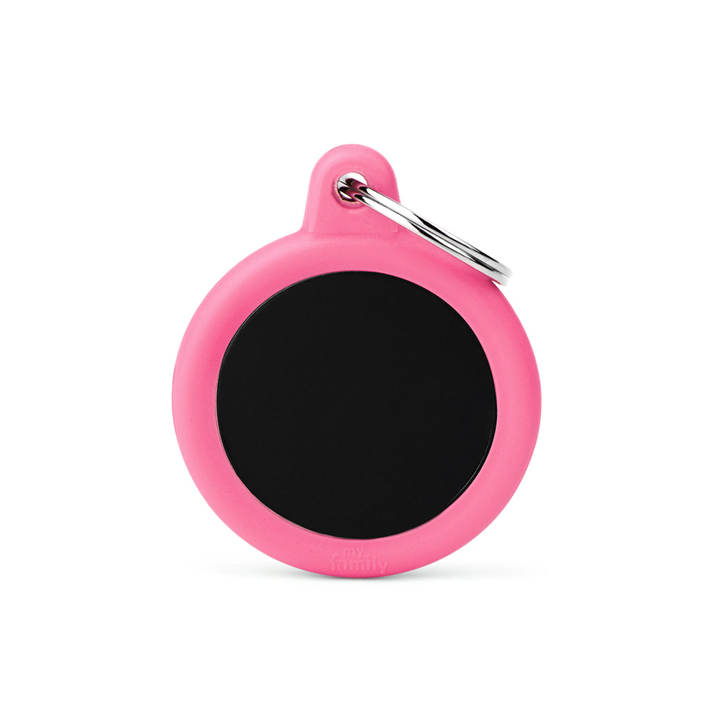 Médaille Hushtag Rose et Noir (inscription sur 2 côtés) - La niche&amp;moi