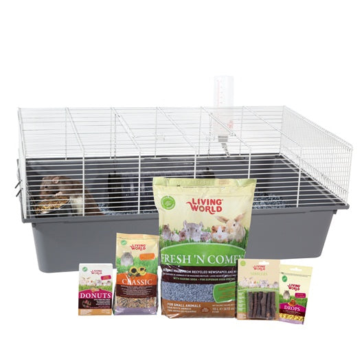 Cage équipée Living World pour rat, L. 78 x l. 48 x H. 31 cm (30,7 x 18,9 x 12,2 po) - La niche&amp;moi