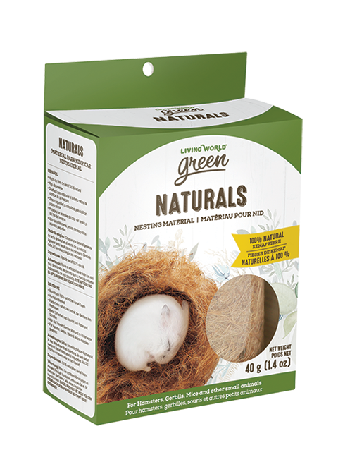MATÉRIAU POUR NID NATURALS LIVING WORLD GREEN EN FIBRES DE KENAF NATURELLES 40 g (1,4 oz) - La niche&moi
