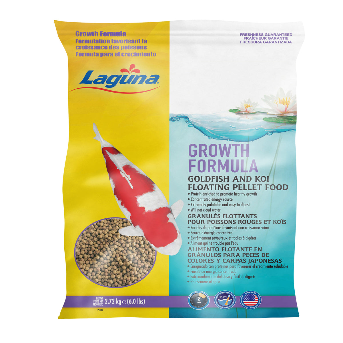 Granulés flottants Laguna favorisant la croissance des poissons rouges et des koïs - La niche&amp;moi