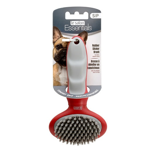 Le Salon Essentials Dog Rubber Slicker Brush - Small