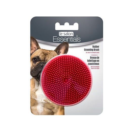 Brosse de toilettage Essentials Le Salon en caoutchouc pour chiens, rouge, 7,6 cm (3 po) - La niche&moi