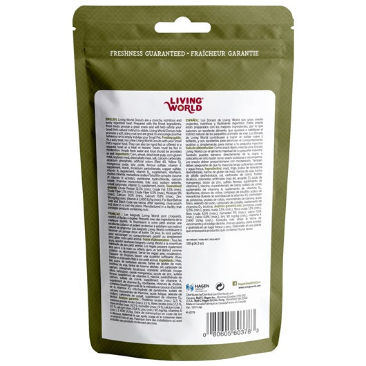 Régals Donuts Living World pour petits animaux, sachet de 120 g (4,2 oz) - La niche&amp;moi