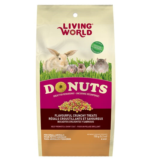 Régals Donuts Living World pour petits animaux, sachet de 150 g (5,3 oz)