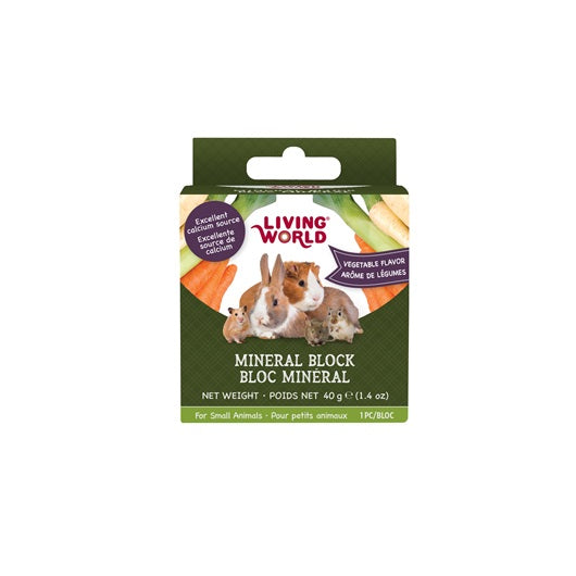 Bloc minéral Living World pour petits animaux, arômes de légumes, petit, 40 g (1,4 oz) - La niche&amp;moi