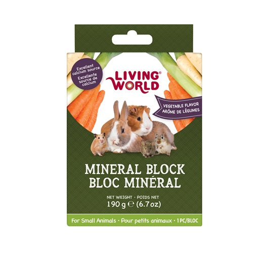 Bloc minéral Living World pour petits animaux, arôme de légumes, grand, 190 g (6,7 oz) - La niche&amp;moi