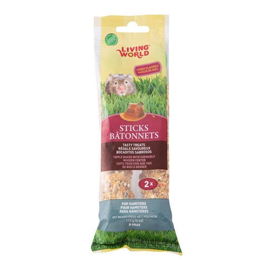 Living World Hamster Sticks - Honey Flavour - 112 g (4 oz) - 2 pack