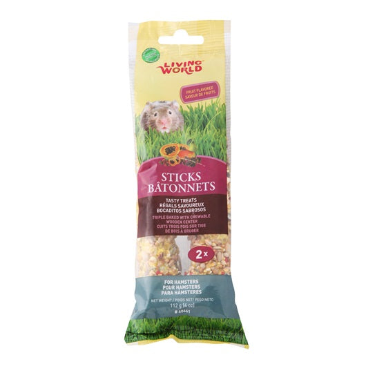 Living World Hamster Sticks - Fruit Flavour - 112 g (4 oz) - 2 pack