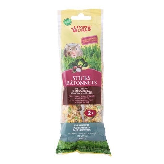 Living World Hamster Sticks - Vegetable Flavour - 112 g (4 oz) - 2 pack