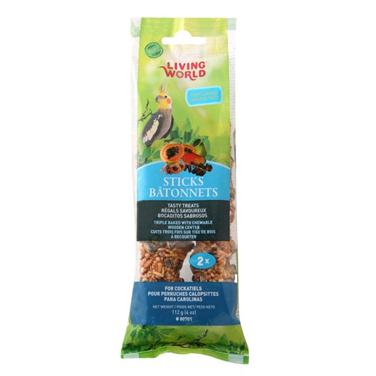 Living World Cockatiel Sticks - Fruit Flavour - 112 g (4 oz) - 2 pack