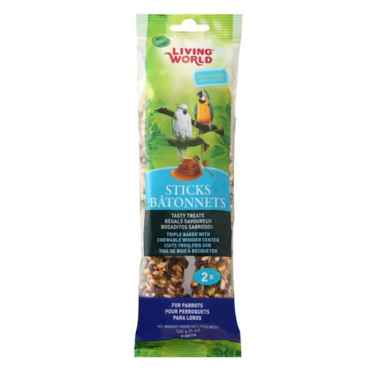 Living World Parrot Sticks - Honey Flavour - 140 g (5 oz), 2-pack