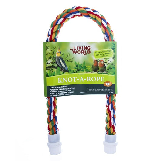 Perchoir Knot-A-Rope Living World en coton, multicolore, diam. 20 mm - La niche&moi