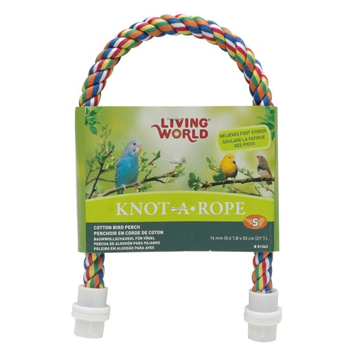Perchoir Knot-A-Rope Living World en coton, multicolore, diam. 16 mm - La niche&amp;moi
