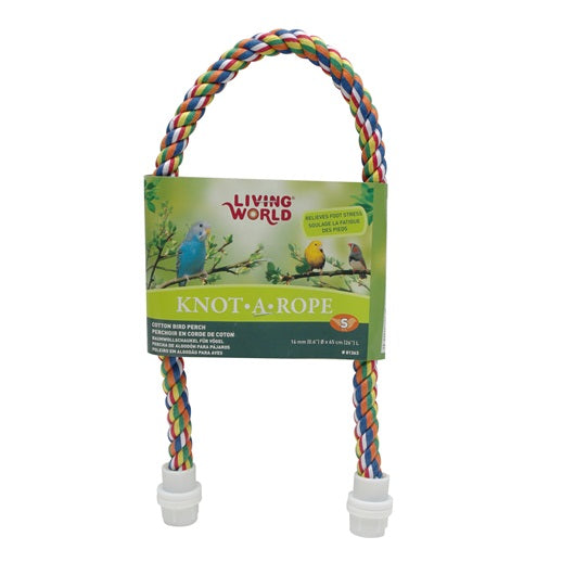 Perchoir Knot-A-Rope Living World en coton, multicolore, diam. 16 mm - La niche&amp;moi