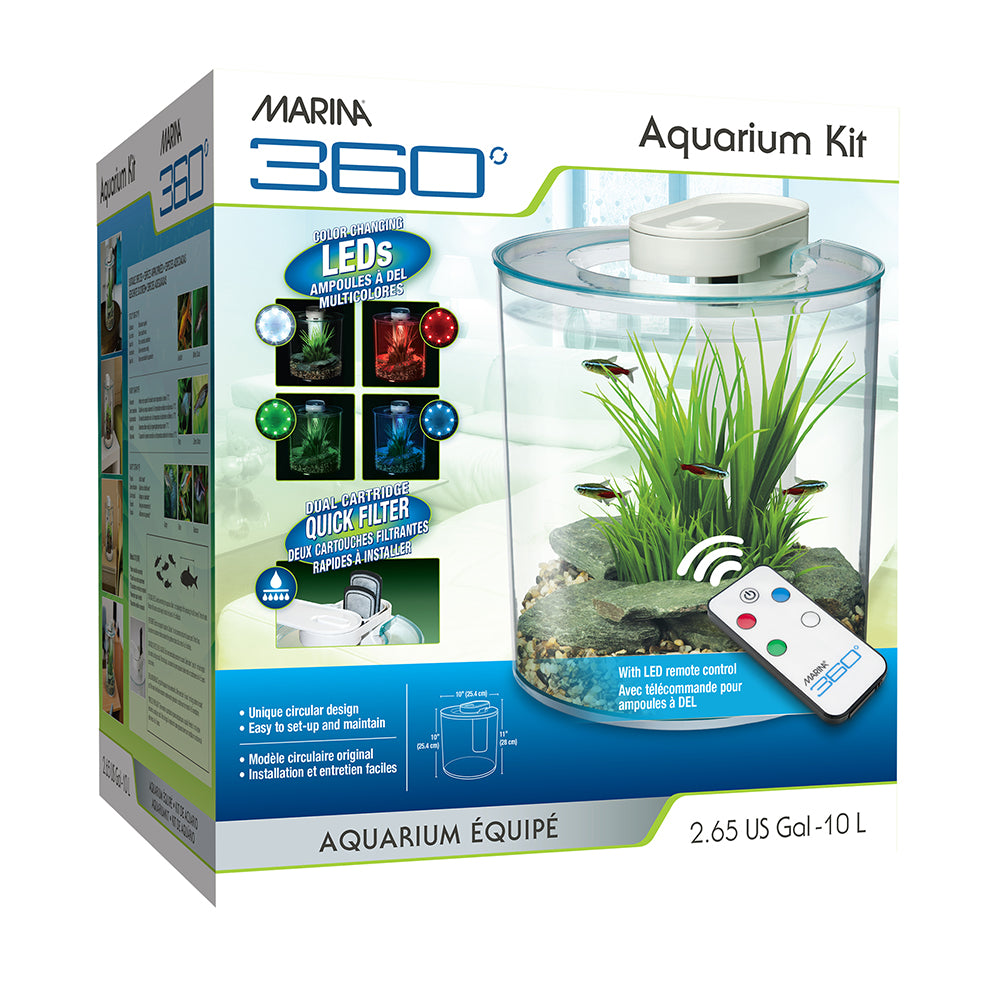 Aquarium équipé 360 Marina, 10 L (2,65 gal US) - La niche&amp;moi