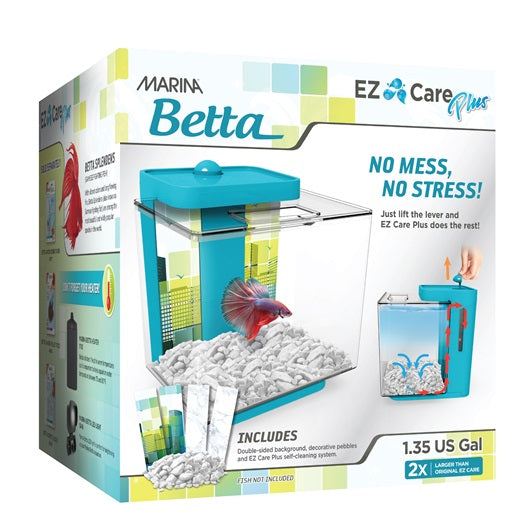 Aquarium équipé EZ Care Plus Marina pour betta, bleu, 5 L (1,35 gal US) - La niche&amp;moi